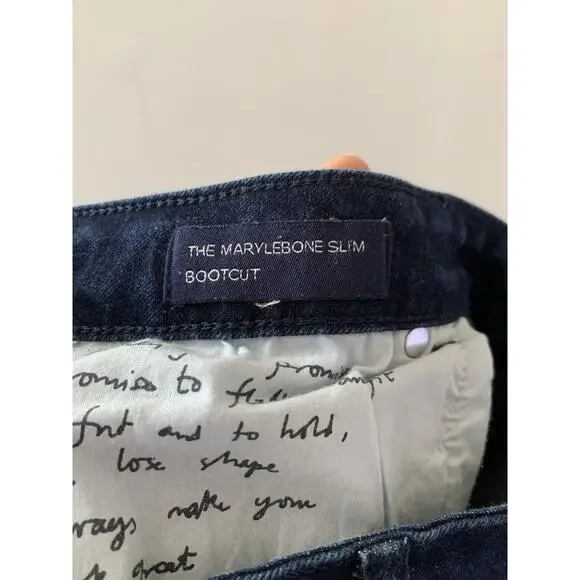 Boden Marylebone Slim Bootcut Women's Sz US 16R Dark Wash Jeans Pants - Picture 5 of 9